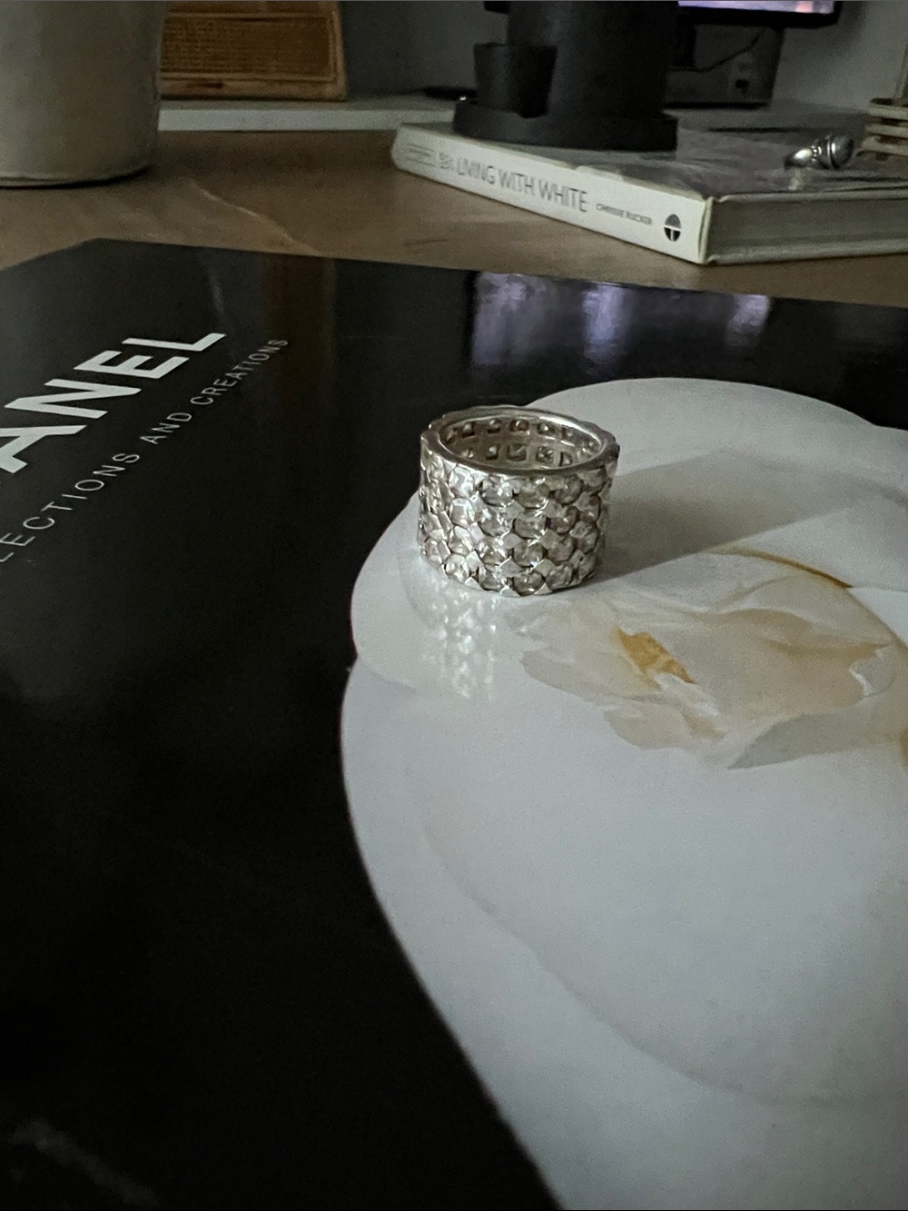 Vintage Silver Wide Keeper Band Ring